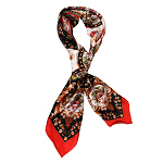 Seidentuch, Damentuch Seide, 105x105cm, rot, schwarz, weiss